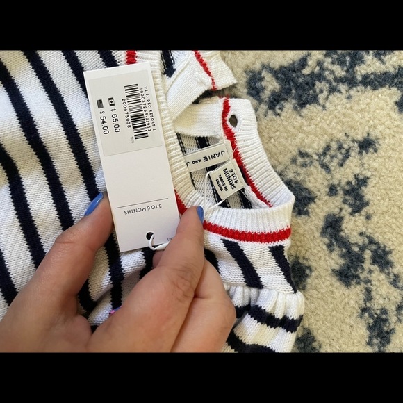 NWT Janie and Jack 3-6mo girl’s striped sweater - Picture 4 of 4